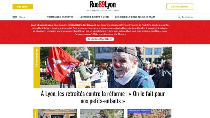 Le média d’informations locales Rue89Lyon lance une campagne d’abonnements pour survivre